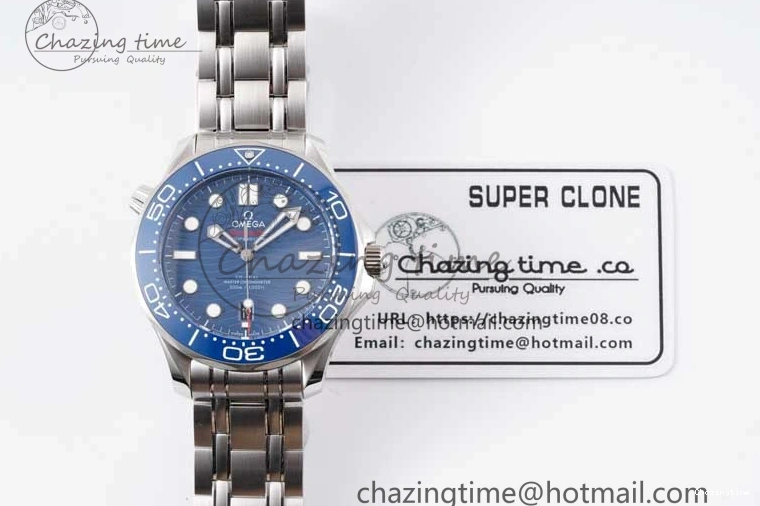 0210 Seamaster Diver 300M SS Blue Ceramic Bezel JVSF 1:1 Best Edition Blue Dial on SS Bracelet A SportInspired 7792